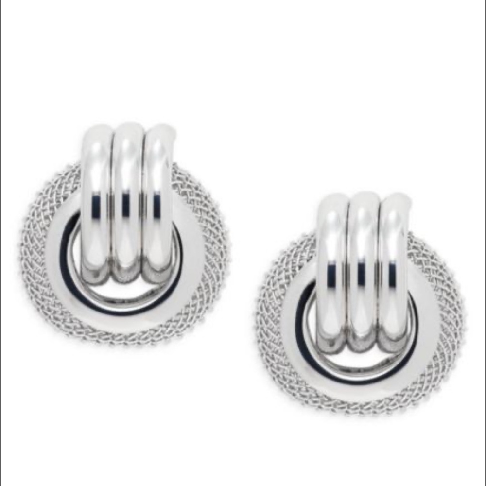 Round Silver Earrings